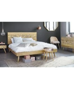 Maisons Du Monde Lits Lit 160x200 En Manguier -Sommiers Soldes lit 160x200 en manguier 1000 2 2 166585 7