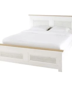 Maisons Du Monde Lits Lit 160x200 En Manguier Massif Blanc -Sommiers Soldes lit 160x200 en manguier massif blanc 1000 6 21 176075 2