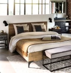 Maisons Du Monde Lits Lit 160x200 En Manguier Massif Et Acacia -Sommiers Soldes lit 160x200 en manguier massif et acacia 1000 3 39 186425 6