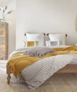 Maisons Du Monde Lits Lit 160x200 En Manguier Massif Sculpté -Sommiers Soldes lit 160x200 en manguier massif sculpte 1000 15 36 176254 7