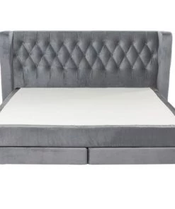 Kare Design Lits Lit 160x200 En Velours Gris -Sommiers Soldes lit 160x200 en velours gris 14