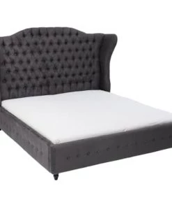 Kare Design Lits Lit 160x200 En Velours Gris -Sommiers Soldes lit 160x200 en velours gris 3