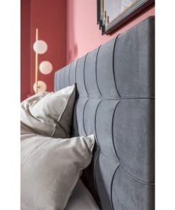 Kare Design Lits Lit 160x200 En Velours Gris -Sommiers Soldes lit 160x200 en velours gris 7