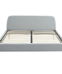 Homifab Lits Lit 160x200 Gris Clair Avec Sommier à Lattes Et Tête De Lit -Sommiers Soldes lit 160x200 gris clair avec sommier a lattes et tete de lit 2