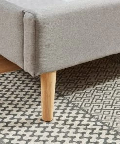 Homifab Lits Lit 160x200 Gris Clair Avec Sommier à Lattes Et Tête De Lit -Sommiers Soldes lit 160x200 gris clair avec sommier a lattes et tete de lit 4