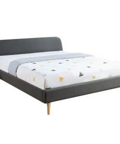 Homifab Lits Lit 160x200 Gris Foncé Avec Sommier à Lattes Et Tête De Lit -Sommiers Soldes lit 160x200 gris fonce avec sommier a lattes et tete de lit 4