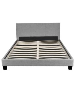 Weber Industries Lits Lit 160x200 Sommier Inclus Dublin Gris Clair