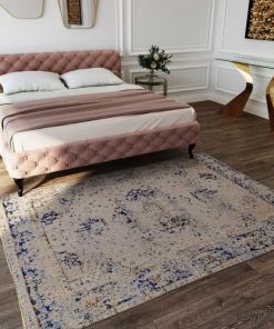 Kare Design Lits Lit 160x200cm Capitonné En Velours Beige -Sommiers Soldes lit 160x200cm capitonne en velours beige 1