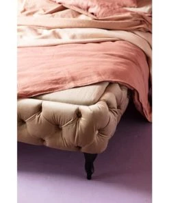 Kare Design Lits Lit 160x200cm Capitonné En Velours Beige -Sommiers Soldes lit 160x200cm capitonne en velours beige 2