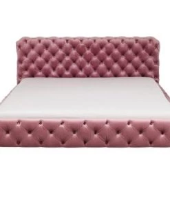 Kare Design Lits Lit 160x200cm Capitonné En Velours Rose