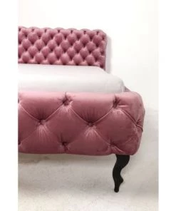 Kare Design Lits Lit 160x200cm Capitonné En Velours Rose -Sommiers Soldes lit 160x200cm capitonne en velours rose 4