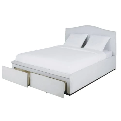 Maisons Du Monde Lits Lit 180x200 Beige Grisé 4 Maisons Du Monde Lits Lit 180x200 Beige Grisé – Image 2