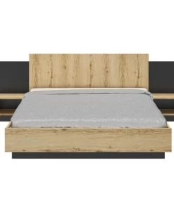 Diagone Lits Lit 180x200 Chevet Noir Naturel