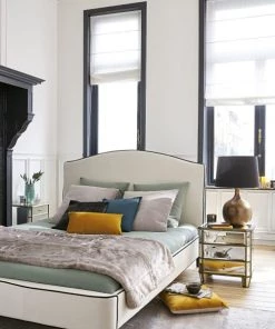 Maisons Du Monde Lits Lit 180x200 En Lin Blanc -Sommiers Soldes lit 180x200 en lin blanc 1000 10 36 187775 6