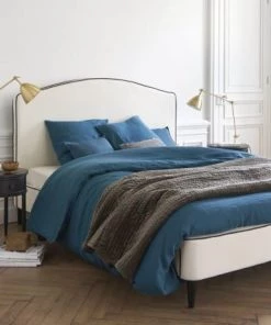 Maisons Du Monde Lits Lit 180x200 En Lin Blanc -Sommiers Soldes lit 180x200 en lin blanc 1000 10 36 187775 7