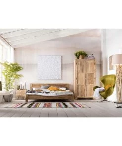 Kare Design Lits Lit 180x200 En Manguier Massif Sculpté -Sommiers Soldes lit 180x200 en manguier massif sculpte 1