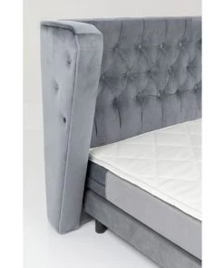 Kare Design Lits Lit 180x200 En Velours Gris -Sommiers Soldes lit 180x200 en velours gris 7