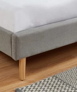 Homifab Lits Lit 180x200 Gris Clair Avec Sommier à Lattes Et Tête De Lit -Sommiers Soldes lit 180x200 gris clair avec sommier a lattes et tete de lit 4