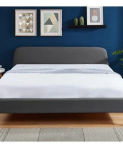 Homifab Lits Lit 180x200 Gris Foncé Avec Sommier à Lattes Et Tête De Lit -Sommiers Soldes lit 180x200 gris fonce avec sommier a lattes et tete de lit 1