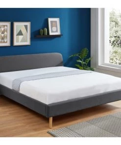 Homifab Lits Lit 180x200 Gris Foncé Avec Sommier à Lattes Et Tête De Lit -Sommiers Soldes lit 180x200 gris fonce avec sommier a lattes et tete de lit 2