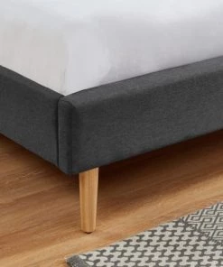 Homifab Lits Lit 180x200 Gris Foncé Avec Sommier à Lattes Et Tête De Lit -Sommiers Soldes lit 180x200 gris fonce avec sommier a lattes et tete de lit 4