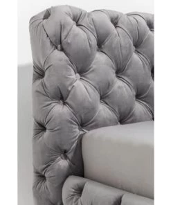 Kare Design Lits Lit 180x200cm Capitonné En Velours Gris -Sommiers Soldes lit 180x200cm capitonne en velours gris 3