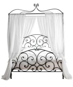 Maisons Du Monde Lits Lit à Baldaquin 160x200 En Métal Marron