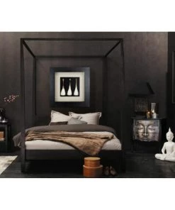 Maisons Du Monde Lits Lit à Baldaquin En Acacia Massif 160x200 -Sommiers Soldes lit a baldaquin en acacia massif 160x200 1000 4 3 50120084 6