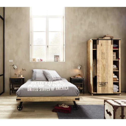 Maisons Du Monde Lits Lit à Roulettes 140x190 En Manguier Massif 6 Maisons Du Monde Lits Lit à Roulettes 140x190 En Manguier Massif – Image 4