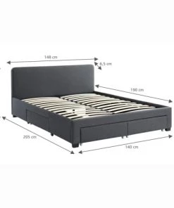 Homifab Lits Lit à Tiroirs En Tissu Anthracite 140x190 Avec Sommier Et Tête De Lit 13 Homifab Lits Lit à Tiroirs En Tissu Anthracite 140x190 Avec Sommier Et Tête De Lit -Sommiers Soldes lit a tiroirs en tissu anthracite 140x190 avec sommier et tete de lit 5