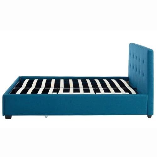 Homifab Lits Lit à Tiroirs En Tissu Bleu Canard 140x190 Avec Sommier Et Tête De Lit 8 Homifab Lits Lit à Tiroirs En Tissu Bleu Canard 140x190 Avec Sommier Et Tête De Lit – Image 6