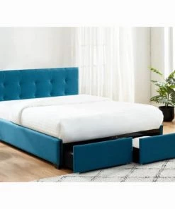 Homifab Lits Lit à Tiroirs En Tissu Bleu Canard 140x190 Avec Sommier Et Tête De Lit 9 Homifab Lits Lit à Tiroirs En Tissu Bleu Canard 140x190 Avec Sommier Et Tête De Lit -Sommiers Soldes lit a tiroirs en tissu bleu canard 140x190 avec sommier et tete de lit 7