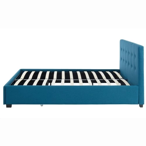 Homifab Lits Lit à Tiroirs En Tissu Bleu Canard 160x200 Avec Sommier Et Tête De Lit 8 Homifab Lits Lit à Tiroirs En Tissu Bleu Canard 160x200 Avec Sommier Et Tête De Lit – Image 6