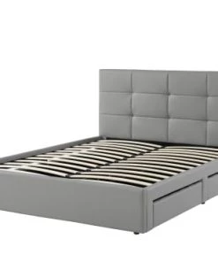 Baita Lits Lit à Tiroirs Simili Gris 140x190 Sommier Inclus 10 Baita Lits Lit à Tiroirs Simili Gris 140x190 Sommier Inclus -Sommiers Soldes lit a tiroirs simili gris 140x190 sommier inclus 2
