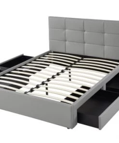 Baita Lits Lit à Tiroirs Simili Gris 140x190 Sommier Inclus 11 Baita Lits Lit à Tiroirs Simili Gris 140x190 Sommier Inclus -Sommiers Soldes lit a tiroirs simili gris 140x190 sommier inclus 3