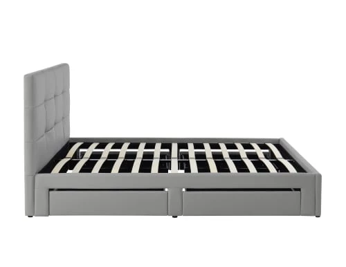 Baita Lits Lit à Tiroirs Simili Gris 140x190 Sommier Inclus 7 Baita Lits Lit à Tiroirs Simili Gris 140x190 Sommier Inclus – Image 5