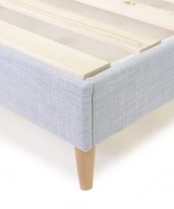 Homifab Sommiers Lit Adulte 160 X 200 En Tissu Gris Clair -Sommiers Soldes lit adulte 160 x 200 en tissu gris clair 2