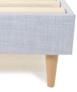 Homifab Sommiers Lit Adulte 160 X 200 En Tissu Gris Clair -Sommiers Soldes lit adulte 160 x 200 en tissu gris clair 4