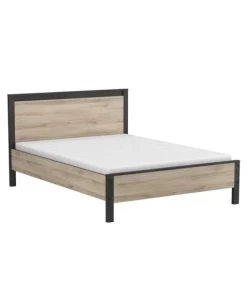 Calicosy Lits Good Is Beautiful Lit Adulte 2 Places Décor Chêne Et Noir - 140x190 Cm -Sommiers Soldes lit adulte 2 places decor chene et noir 140x190 cm 2