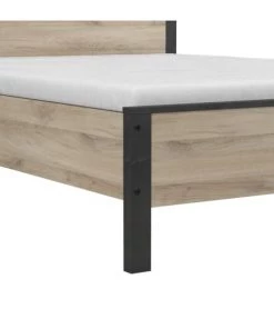 Calicosy Lits Good Is Beautiful Lit Adulte 2 Places Décor Chêne Et Noir - 140x190 Cm -Sommiers Soldes lit adulte 2 places decor chene et noir 140x190 cm 3