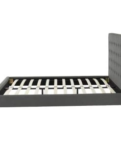 ELLE Décoration Lits Lit Adulte En Tissu Gris Anthracite, Sommier à Lattes, 140x190 -Sommiers Soldes lit adulte en tissu gris anthracite sommier a lattes 140x190 4