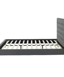 ELLE Décoration Lits Lit Adulte En Tissu Gris Anthracite, Sommier à Lattes, 160x200 -Sommiers Soldes lit adulte en tissu gris anthracite sommier a lattes 160x200 5