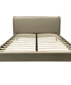 DIVA SALON Lits Good Is Beautiful Lit Avec Sommier 2 Places En Tissu Beige Sable