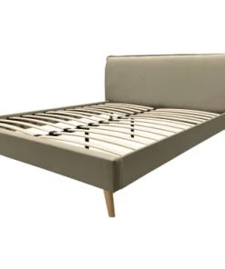 DIVA SALON Lits Good Is Beautiful Lit Avec Sommier 2 Places En Tissu Beige Sable -Sommiers Soldes lit avec sommier 2 places en tissu beige sable 3