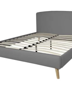 DIVA SALON Lits Good Is Beautiful Lit Avec Sommier 2 Places En Tissu Gris Perle -Sommiers Soldes lit avec sommier 2 places en tissu gris perle 4