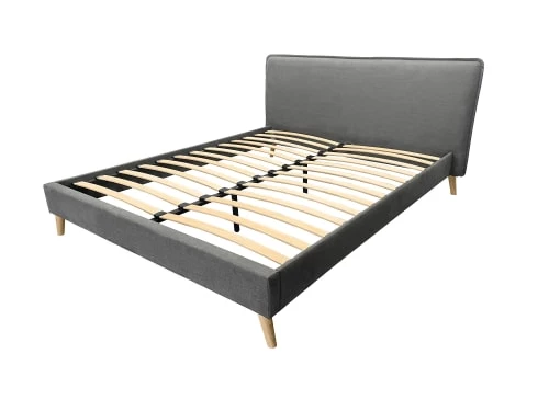 DIVA SALON Lits Good Is Beautiful Lit Avec Sommier 2 Places En Tissu Gris Souris 5 DIVA SALON Lits Good Is Beautiful Lit Avec Sommier 2 Places En Tissu Gris Souris – Image 3