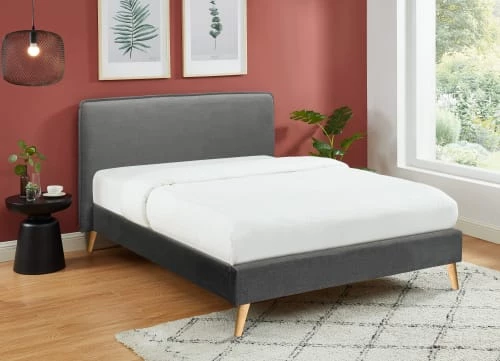 DIVA SALON Lits Good Is Beautiful Lit Avec Sommier 2 Places En Tissu Gris Souris 7 DIVA SALON Lits Good Is Beautiful Lit Avec Sommier 2 Places En Tissu Gris Souris – Image 5