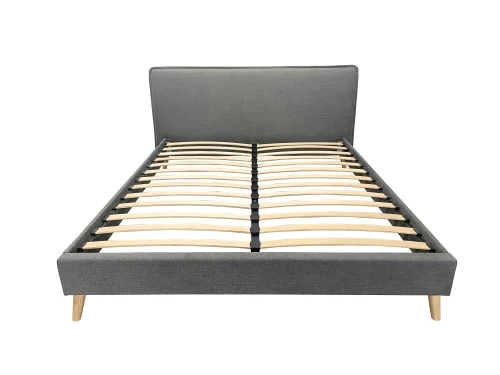 DIVA SALON Lits Good Is Beautiful Lit Avec Sommier 2 Places En Tissu Gris Souris 3 DIVA SALON Lits Good Is Beautiful Lit Avec Sommier 2 Places En Tissu Gris Souris