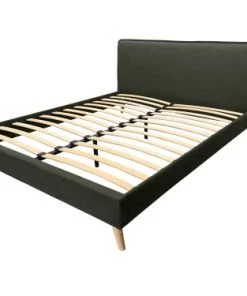 DIVA SALON Lits Lit Avec Sommier 2 Places En Tissu Kaki -Sommiers Soldes lit avec sommier 2 places en tissu kaki 2