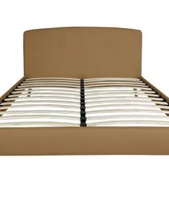 DIVA SALON Lits Good Is Beautiful Lit Avec Sommier 2 Places En Tissu Ocre